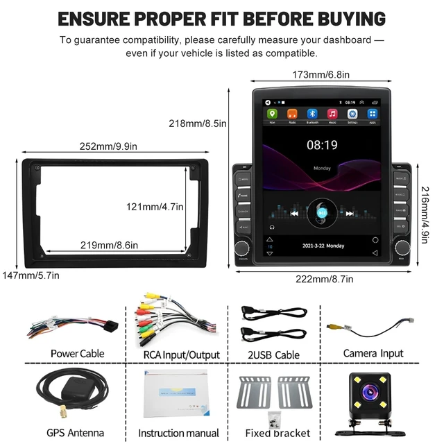 Alt view image 3 of 5 - Double Din Car Stereo for Nissan Frontier 2015-2021 with Wireless Carplay Android 9.7 inch Vertical Touch Screen Radio for Frontier Head Unit GPS Navi with Backup Camera Bluetooth FM/RDS DSP, 2