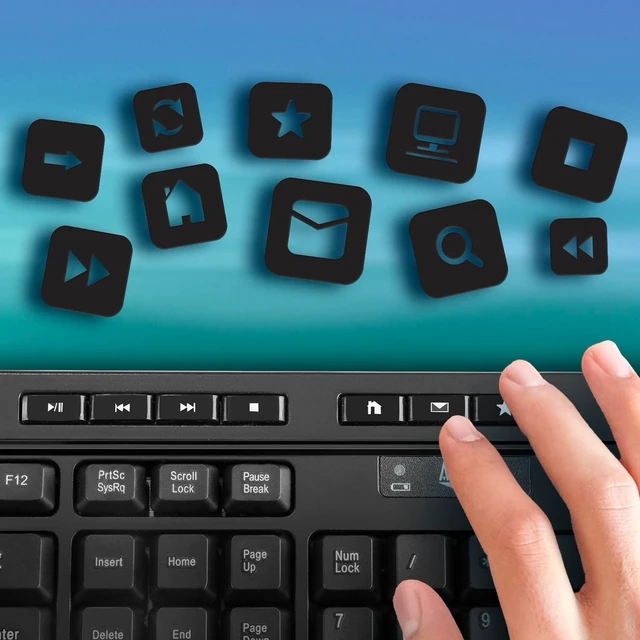 Alt view image 2 of 5 - Adesso TAA Compliant Wireless Desktop Keyboard and Mouse Combo 2.4 GHz RF Long Range Cordless Set Full Size 104 Key Layout Membrane Switches Computer Input for Windows PC Black