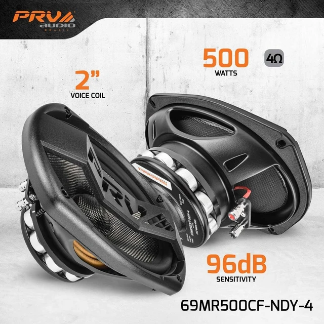 Alt view image 2 of 5 - PRV AUDIO Carbon Fiber 6x9 Midrange Speaker 500 Watts 4 Ohm Neodymium 69MR500CF-NDY-4 Water Resistant Pro Audio Loudspeaker for Boat UTV 4-Wheeler Motorcycle (2 Speakers)