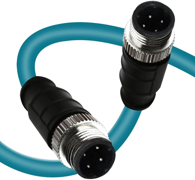Main image of GEOAOBLE 9.9Ft M12 D Code 4 Pin Male to D Code 4 Pin Male Industrial Ethernet Cable High Flexible Shielded Ethernet CAT5e Cable for Industrial Camera Sensor Automation 3M