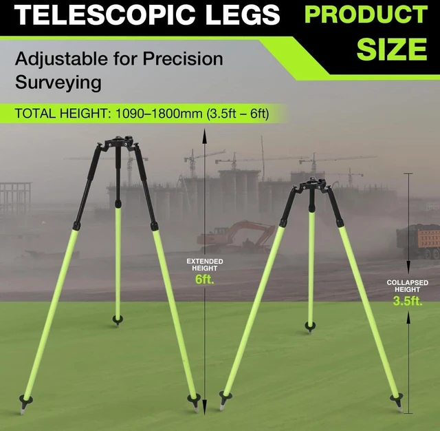 Alt view image 2 of 5 - MOETER Survey Pole Tripod Aluminum with Thumb Release, 5/8"-11 Thread