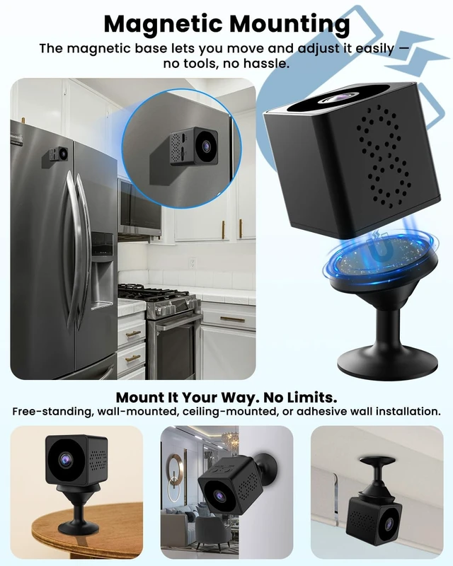 Alt view image 5 of 5 - No Wifi Security Camera, 4K Mini Security Camera, Wireless Small Cameras