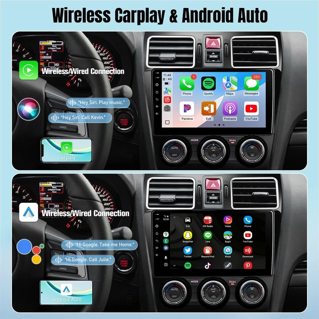 Alt view image 4 of 5 - Leadfan Car Stereo Radio for Subaru Forester Impreza WRX 2015 2016 2017 2018 2019 2020 2021 with Wireless Carplay Android Auto, 9" Screen for Subaru Car Radio, GPS BT FM EQ Backup Camera SWC (M