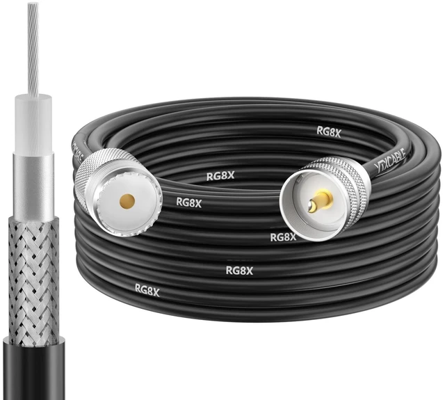 Main image of YTXCABLE RG8X Coaxial Cable Optional, UHF Male to UHF Female Connector Jumper Cable, Low Loss 50 Ohm for CB HAM Radio, HF VHF Radio, Antenna Analyzer, SWR Meter (SO239 to PL259 RG8x, 35FT)