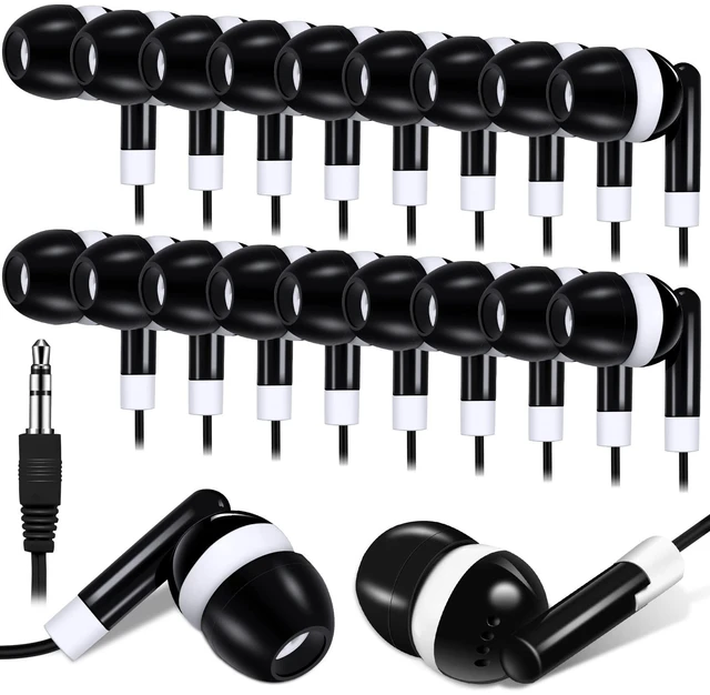 Main image of Konohan 200 Pcs Wired Earbuds Bulk for Classroom 3.5mm Jack,Black