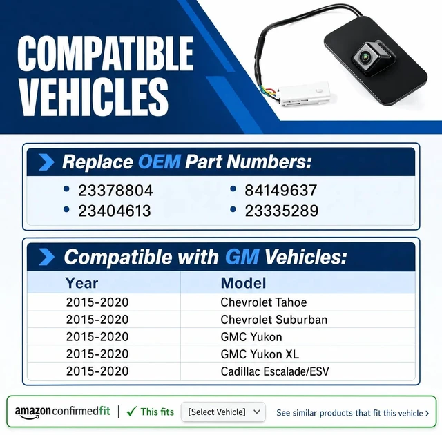 Alt view image 3 of 5 - No. 23378804 Rear View Backup Reverse Parking Camera/Rear View Camera