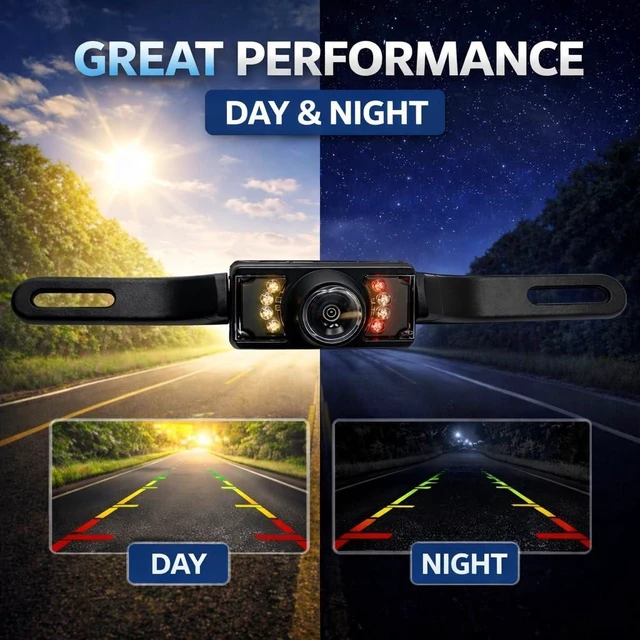 Alt view image 4 of 5 - Rear View Backup License Plate Camera Compatible with Pioneer Kenwood JVC