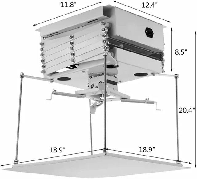 Alt view image 2 of 5 - Home and Garden 110V 1M Projector Bracket Motorized Electric Lift Projector Lift with Remote Control