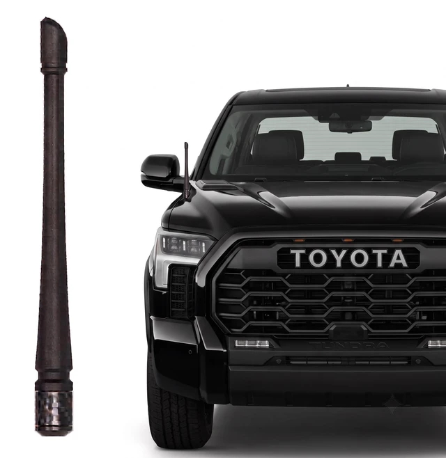 Main image of 7-Inch Short Antenna Replacement Compatible with Toyota Tundra 2000+ & Toyota Tacoma 1995+ ^^ Flexible Rubber Car Wash Proof Antenna with Internal Copper Coil