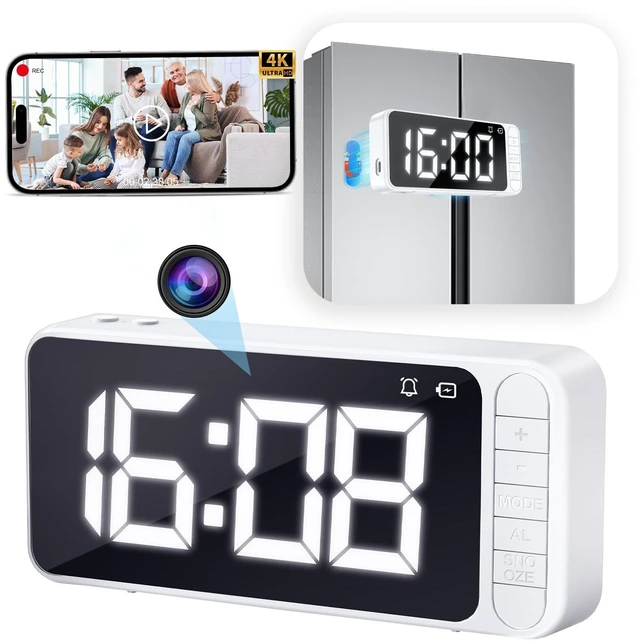 Main image of Magnetic Hidden Camera Clock - WiFi Wireless 4K HD Nanny Cam with Wide-Angle 150, Clear Night Vision & Smart Motion Detection, Indoor Hidden Camera for Home Security, Office, Pet, App Remote Co