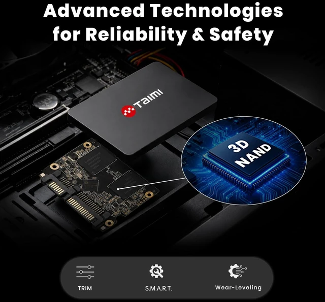 Alt view image 5 of 5 - TAIMI 1TB 2.5 Inch SSD SATA III Internal Solid State Drive - Up to 550MB/s, 3D NAND TLC, High-Speed Storage Upgrade for Laptop, Desktop, PC (1, TB)