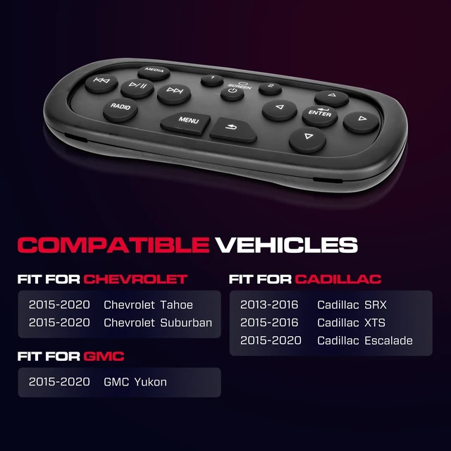 Alt view image 2 of 5 - DVD Remote Control 84012998 Fit for Chevy GMC Cadillac 2013-2021