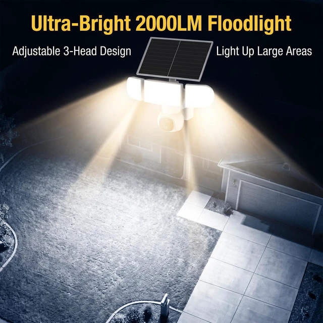 Alt view image 3 of 5 - AQUZO Solar Floodlight Security Camera Wireless Outdoor