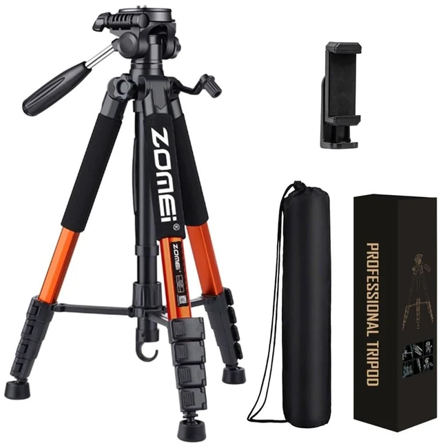 Main image of Tripod Camera Tripods, 74" Heavy Duty Tall Camera Stand Tripod with Phone Holder, Compatible with DSLR Cameras,Cell Phones,Projector,Webcam,Spotting Scopes(Orange)