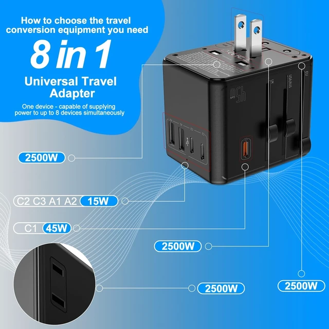 Alt view image 2 of 5 - Universal Travel Adapter International Power Plug Converter