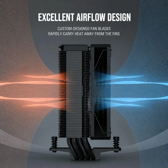 Alt view image 5 of 5 - ProArtist B3 II CPU Air Cooler, Black 240W TDP Single Tower Heatsink