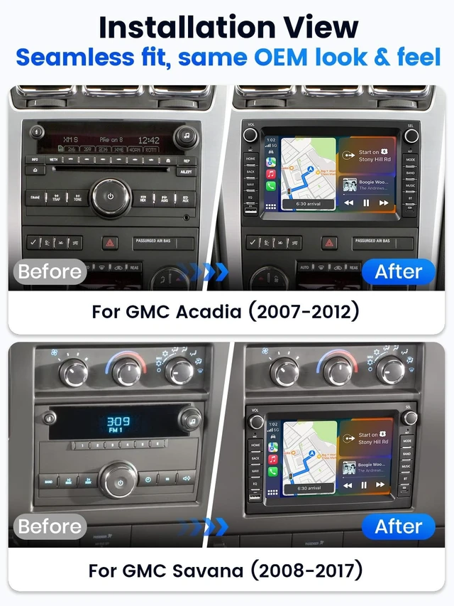 Alt view image 3 of 5 - Alltotive 7" Car Stereo for GMC Acadia (2007-2012) Savana (2008-2017)
