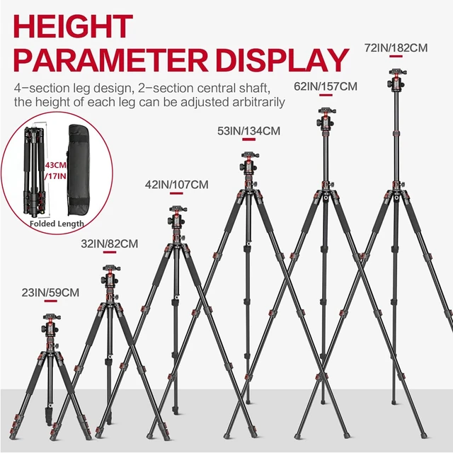 Alt view image 4 of 5 - FreeSea MT-339 72" Camera Tripod with Detachable Monopod