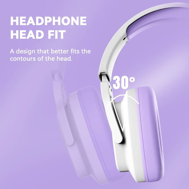 Alt view image 5 of 5 - Jimonyer Gaming Headset for PS5 PS4 PC Xbox Series X^^S Switch, 7.1 Stereo Surround Sound Over Ear Headphones with Noise Canceling Mic, RGB LED Light, Soft Memory Earmuffs for Gaming or Work, Purple