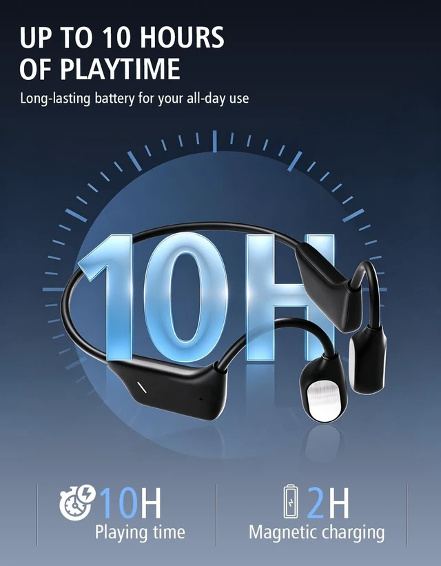 Alt view image 5 of 5 - VQNV Bone Conduction Open-Ear Headphones, 25g, 10H Battery, IPX5