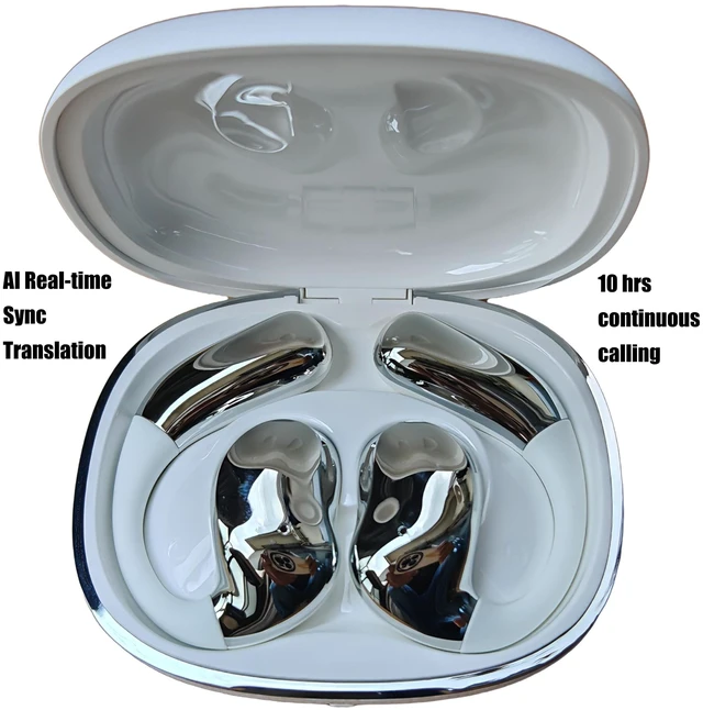Alt view image 2 of 3 - TWS AI Real-time Sync Translation Wireless Bluetooth Earbuds, White