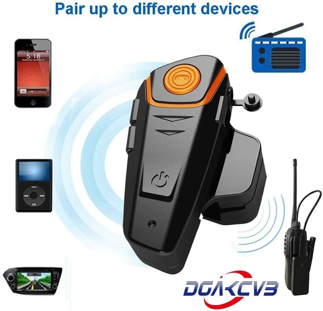Alt view image 5 of 5 - Dgakcvb Motorcycle Helmet Bluetooth Headset, BT-S2 1000m Helmet Bluetooth Intercom Up to 2-3 Riders Universal Communication System Headphones for Ski/ATV/Dirt Bike/Racing/Climbing(Dual)