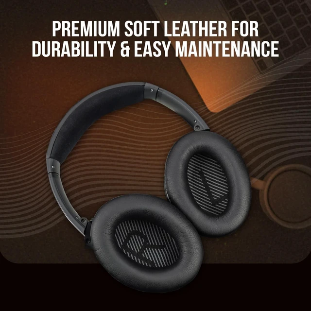 Alt view image 3 of 5 - Replacement Ear Pads for Bose QC35/QC35ii - Bose Headphones Replacement Ear Pads, Soft Leather, Durable Memory Foam, Enhanced Sound Quality - Bose QuietComfort 35 Replacement Earpads