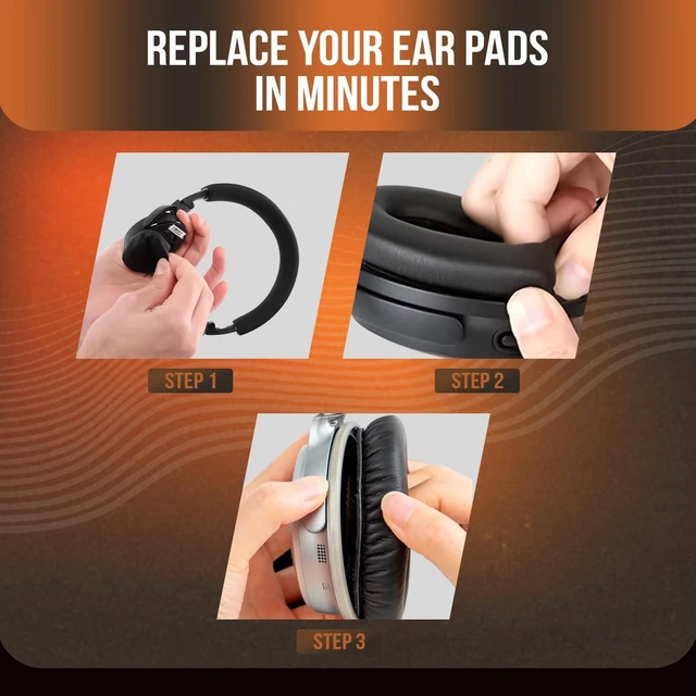 Alt view image 5 of 5 - Replacement Ear Pads for Bose QC35/QC35ii - Bose Headphones Replacement Ear Pads, Soft Leather, Durable Memory Foam, Enhanced Sound Quality - Bose QuietComfort 35 Replacement Earpads