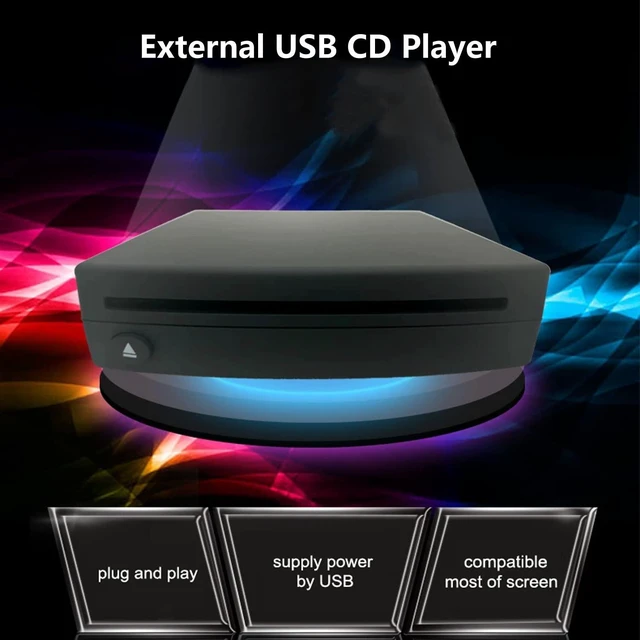 Alt view image 2 of 5 - Xglysmyc External USB Car Universal CD Player,Vehicle CD Player for Car via USB Radio Connection Portable CD Player for Car Android Navigation with USB Port-Plug and Play