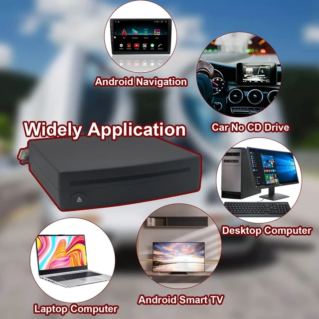 Alt view image 3 of 5 - Xglysmyc External USB Car Universal CD Player,Vehicle CD Player for Car via USB Radio Connection Portable CD Player for Car Android Navigation with USB Port-Plug and Play