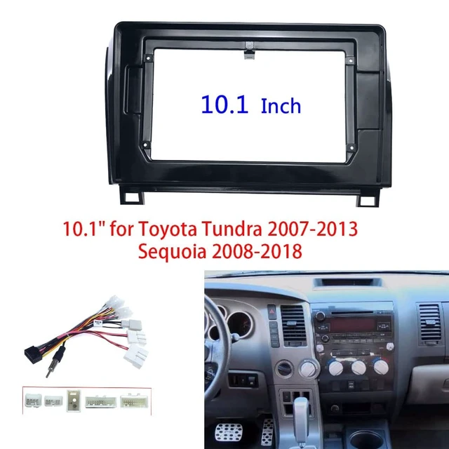 Alt view image 3 of 5 - 10.1 inch Car Radio Stereo in Dash Frame Fascia Panel Trim Bezel for Toyota Tundra w/Power Harness Wire