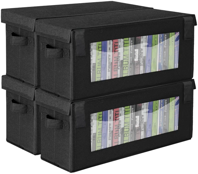 Main image of Comfortkeeper 4 Pack DVD Storage Box, Hold 25 DVD Case with Clear Window