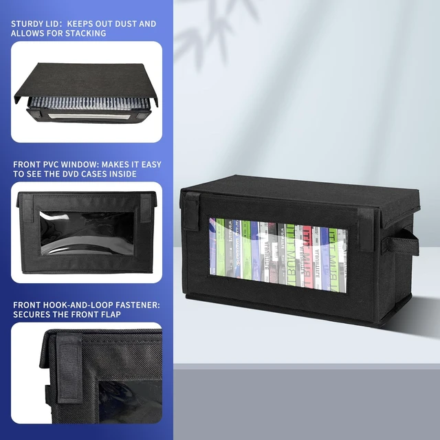 Alt view image 4 of 5 - Comfortkeeper 4 Pack DVD Storage Box, Hold 25 DVD Case with Clear Window