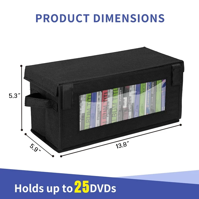 Alt view image 3 of 5 - Comfortkeeper 4 Pack DVD Storage Box, Hold 25 DVD Case with Clear Window