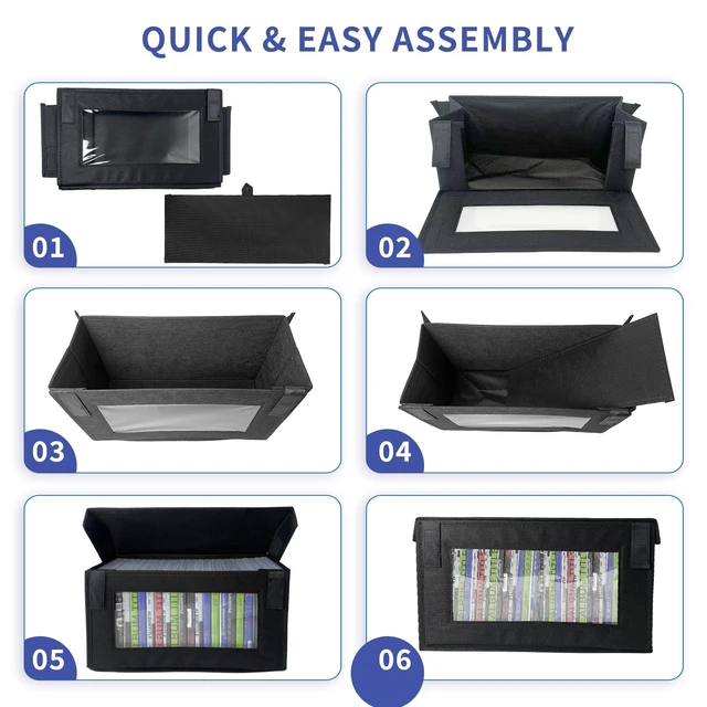 Alt view image 5 of 5 - Comfortkeeper 4 Pack DVD Storage Box, Hold 25 DVD Case with Clear Window