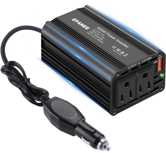 Main image of 400W Power Inverters for Vehicles DC 12v to 110V AC Car Plug Adapter Outlet