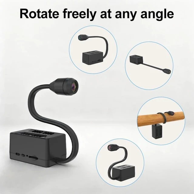 Alt view image 4 of 5 - 3MP WiFi Security Camera with 5000mAh Battery, 2.4G/5G Dual-Band Wireless Cam with Flexible Gooseneck, Low-Light Full Color Night Vision, One-Way Audio Remote Listen, Portable Camera for Indoor
