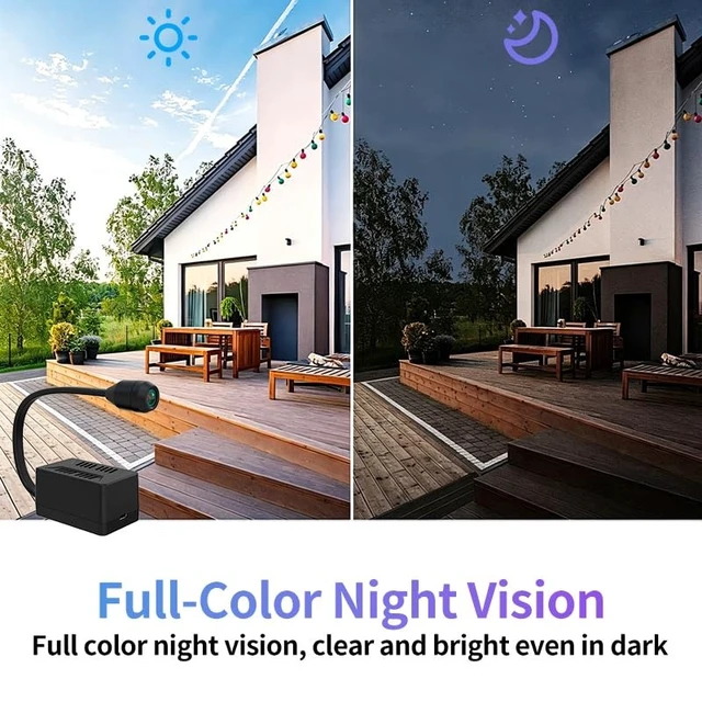 Alt view image 5 of 5 - 3MP WiFi Security Camera with 5000mAh Battery, 2.4G/5G Dual-Band Wireless Cam with Flexible Gooseneck, Low-Light Full Color Night Vision, One-Way Audio Remote Listen, Portable Camera for Indoor