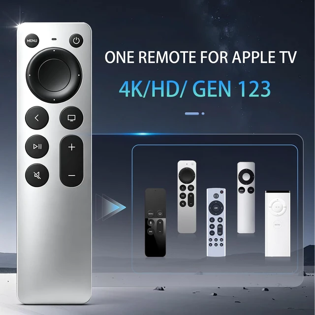 Alt view image 2 of 5 - Universal Replacement for Apple TV Remote: NO Siri & Touch, Silvery-White