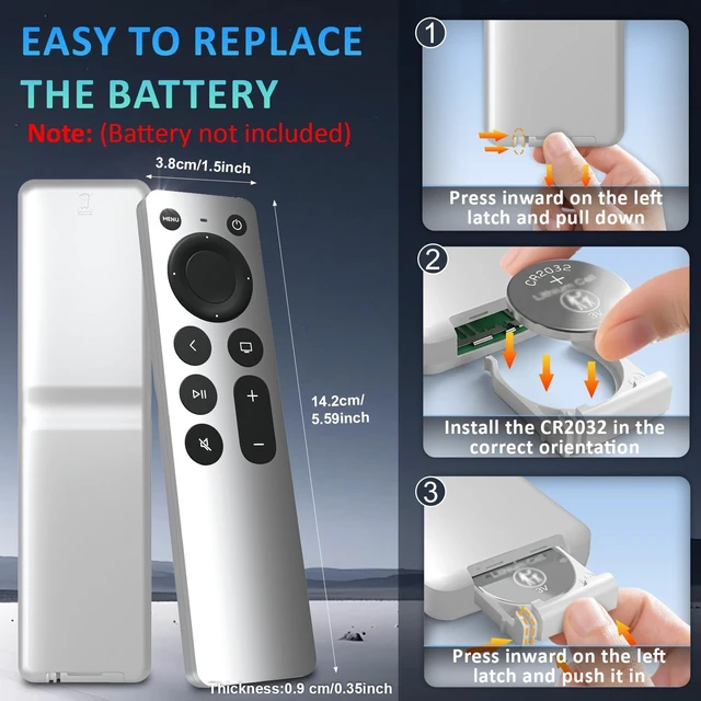 Alt view image 5 of 5 - Universal Replacement for Apple TV Remote: NO Siri & Touch, Silvery-White