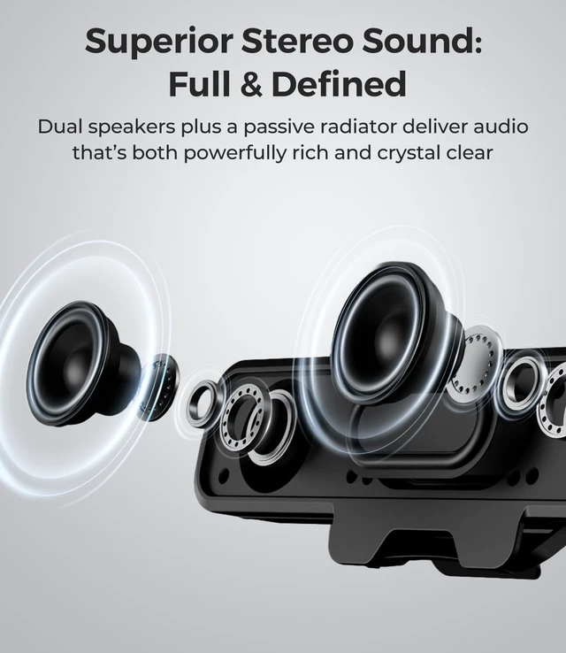 Alt view image 2 of 5 - Plyee USB Computer Speakers for Desktop PC, Deep Bass Sound Bar
