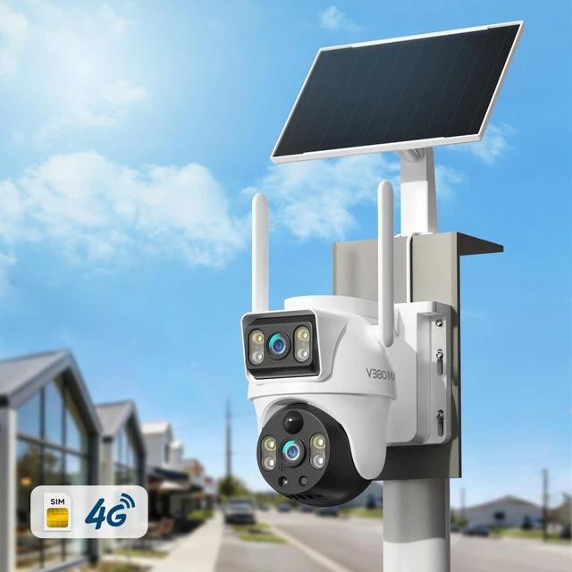 Alt view image 2 of 5 - 4G Solar Security Camera with SIM Card No WiFi No Problem Dual Lens PTZ