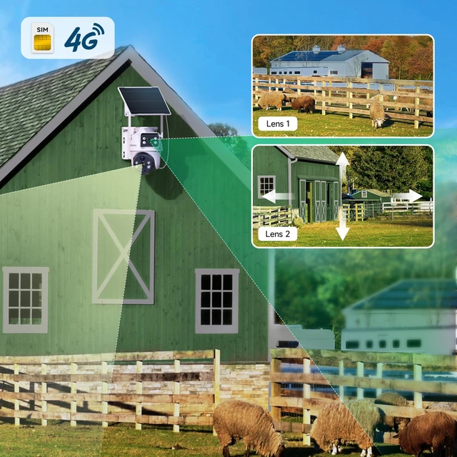 Alt view image 5 of 5 - 4G Solar Security Camera with SIM Card No WiFi No Problem Dual Lens PTZ