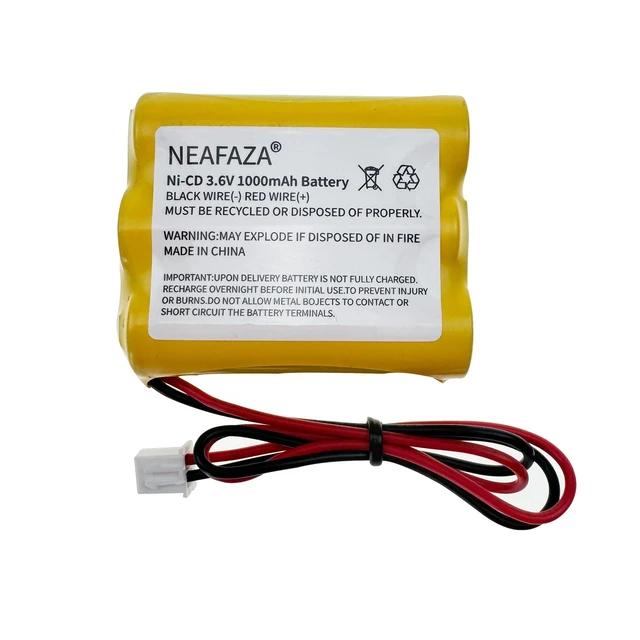 Alt view image 5 of 5 - NEAFAZA 3.6v 1000mAh Ni-CD Exit Sign Emergency Light Battery Pack Compatible with OSA107 PowerSonic A5289-1 DISON KRH-15/51 KRH15/51 JLEU9 (5 Pack)