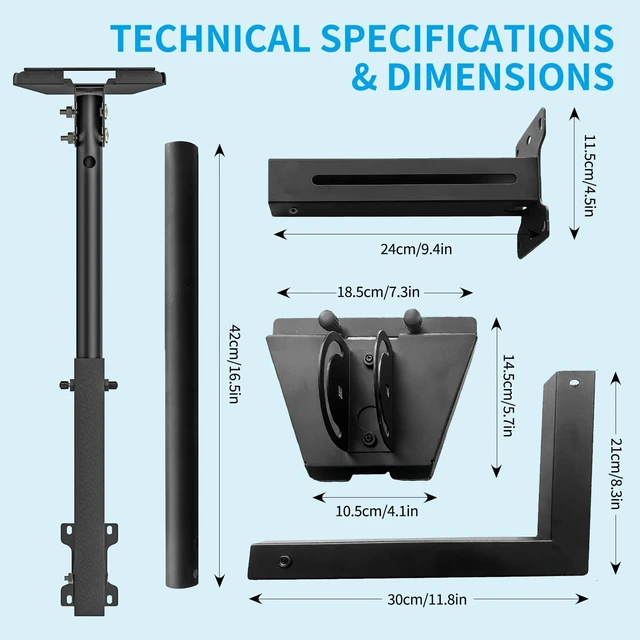 Alt view image 3 of 5 - Starlink Mount Compatible with Starlink Standard 4/4X/V3 ^^ Heavy Duty 0-180 Adjustable Pipe Adapter, Universal Extension Pole & Long Wall Starlink Mount