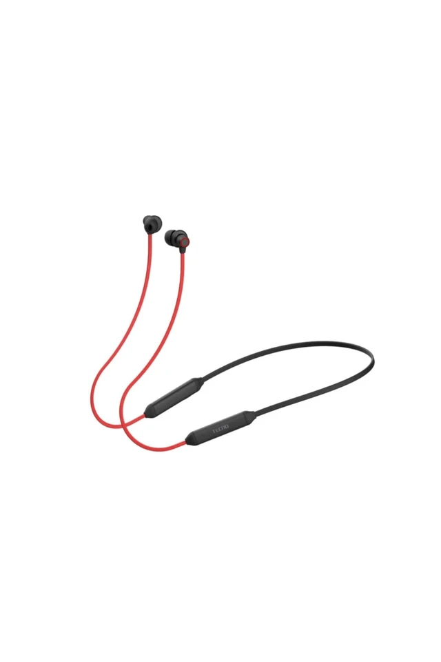 Alt view image 4 of 5 - Tecno Headphones B1 SE in Ear Bluetooth 5.0 IPX4 12 Hrs Earbuds Neckband with Microphone Compatible with Any Bluetooth Device Red/Black
