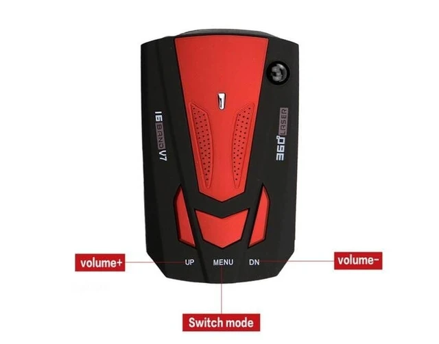 Alt view image 2 of 5 - V7 Car 16 Band 360 GPS Camera Laser Police Safe Anti Radar Detector Voice Alert(Red)