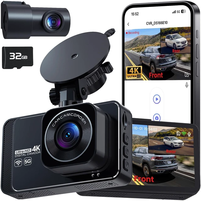 Main image of PGYIOODash Cam, 4K Dash Cam Front and 2.5K Rear, Dash Camera for Cars with APP, 3" IPS Display Car Camera, 175+160Wide Angle, Night Vision, 24H Parking Mode, Loop Recording, 32GB Card