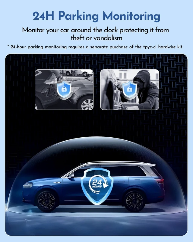 Alt view image 4 of 5 - PGYIOODash Cam, 4K Dash Cam Front and 2.5K Rear, Dash Camera for Cars with APP, 3" IPS Display Car Camera, 175+160Wide Angle, Night Vision, 24H Parking Mode, Loop Recording, 32GB Card