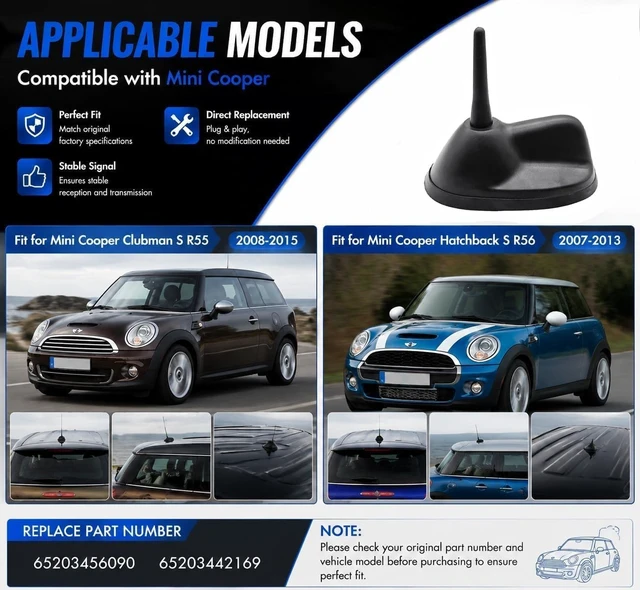 Alt view image 3 of 5 - Large Type Roof Antenna Mount Base with Rubber Gasket Fit for Mini Cooper